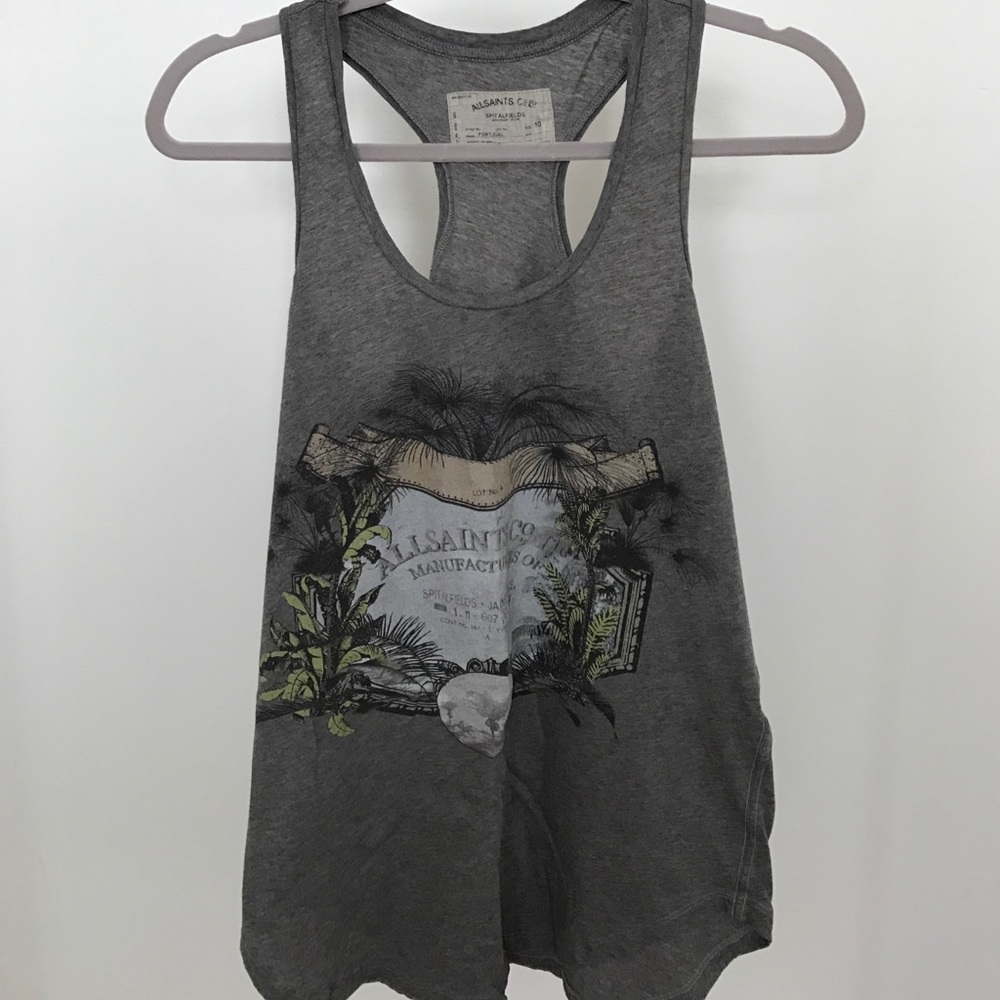 Allsaints Graphic Vintage Racerback Tank S/M
